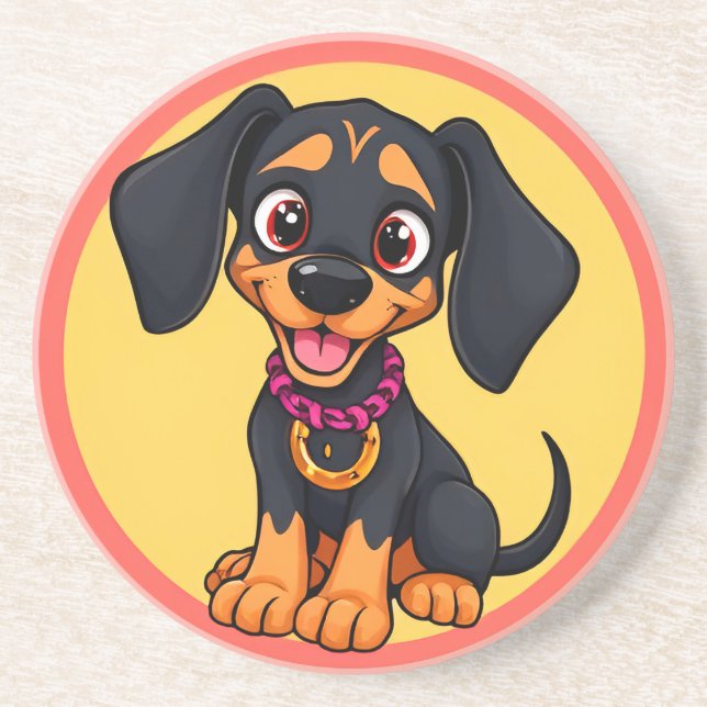 Adorable Cartoon Puppy Coaster (Front)