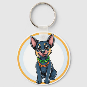 Adorable Cartoon Puppy Key Ring