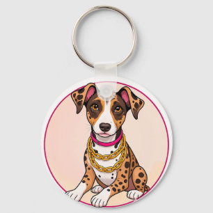 Adorable Cartoon Puppy Key Ring