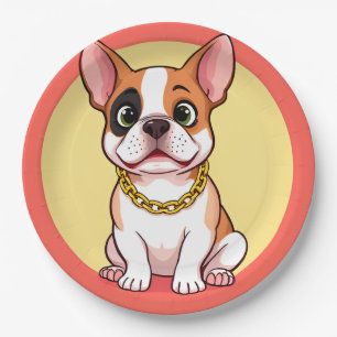 Adorable Cartoon Puppy Paper Plate