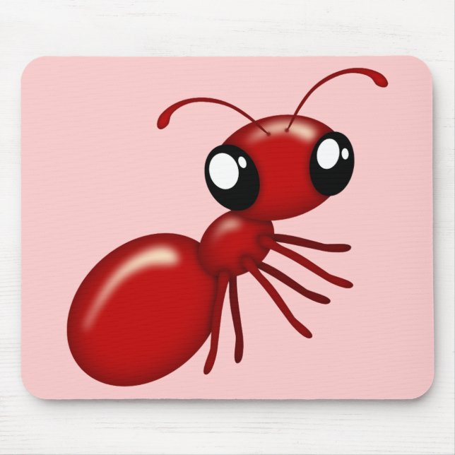 Adorable Cartoon Red Ant Mousemats (Front)