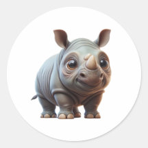 Adorable Cartoon Rhino Character Design