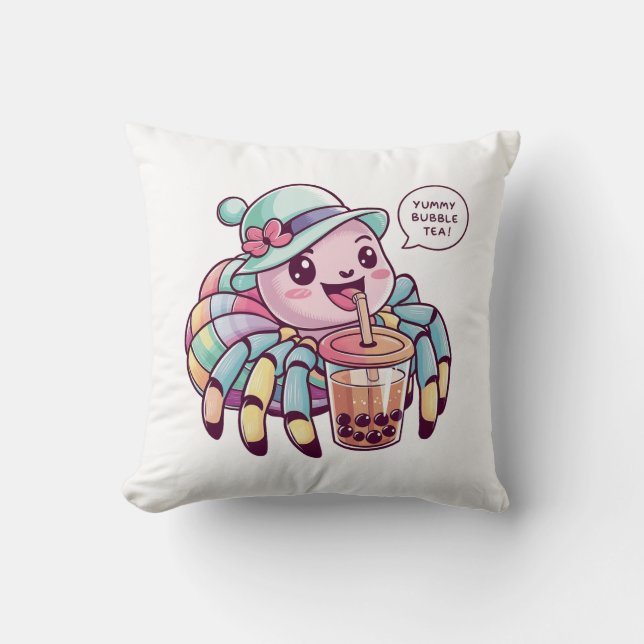 Adorable Cartoon Spider: Cozy, Kawaii Vibes Cushion (Front)