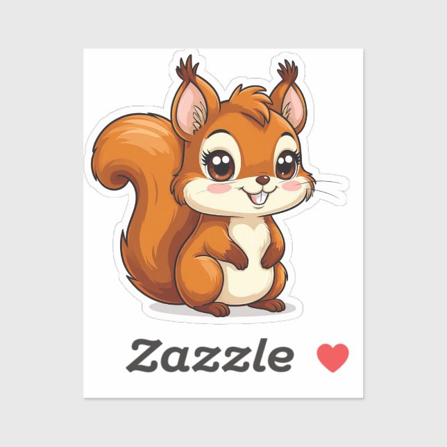 Adorable Cartoon Squirrel with Big Eyes (Sheet)