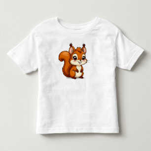 Adorable Cartoon Squirrel with Big Eyes Toddler T-Shirt