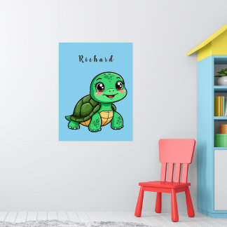 Adorable Cartoon Turtle 🐢✨ Kids Room Decor