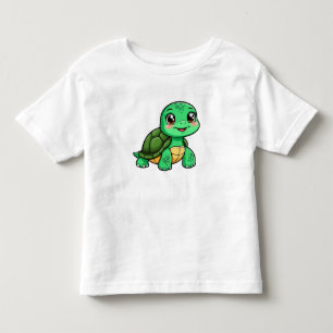 Adorable Cartoon Turtle Smiling Cheerfully Toddler T-Shirt