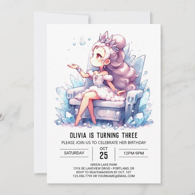 Adorable Castle Princess Birthday Invitation (Front)