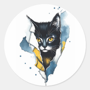 Adorable Cat: A Purr-fect Design of Cuteness 🐾✨ Classic Round Sticker