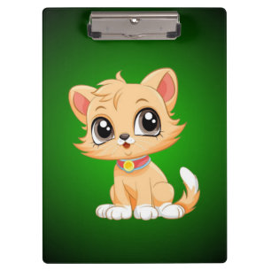 Adorable Cat Cartoon-84675 Clipboard