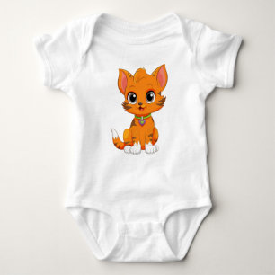 Adorable Cat Cartoon Baby Bodysuit