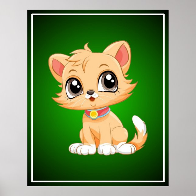Adorable Cat Cartoon  Poster (Front)