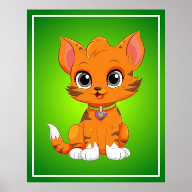 Adorable Cat Cartoon  Poster (Front)