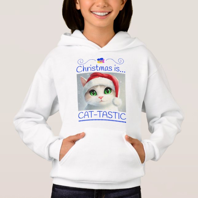 Adorable Cat Christmas Tee – Cat-tastic Holidays (Front)