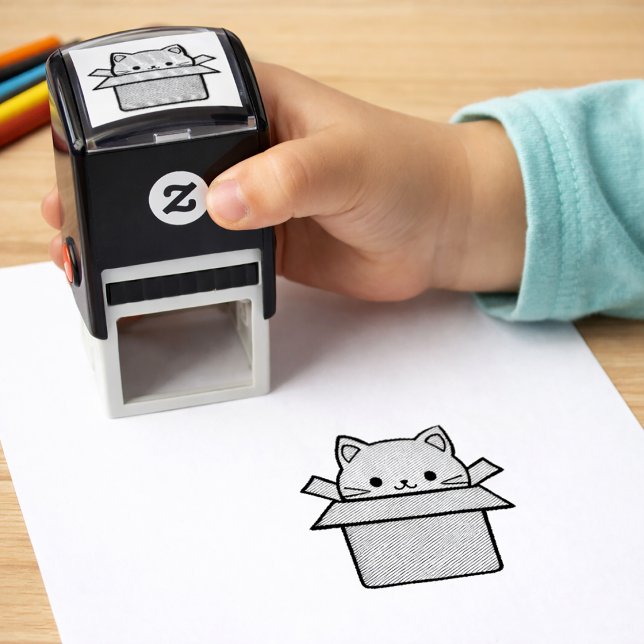 Adorable Cat-in-a-Box Self-Inking Stamp (Adorable Cat-in-a-Box Self-Inking Stamp. self-inking stamp)