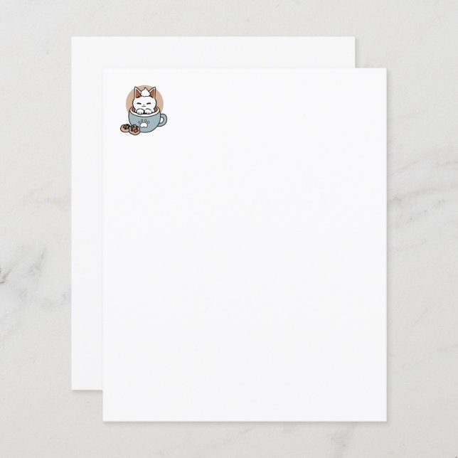 Adorable Cat in Mug Holiday Design - Cat & Cocoa (Front/Back)