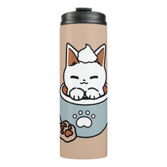 Adorable Cat in Mug Holiday Design - Cat & Cocoa (Front)