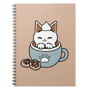 Adorable Cat in Mug Holiday Design - Cat & Cocoa Notebook