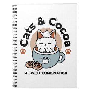 Adorable Cat in Mug Holiday Design - Cat & Cocoa Notebook