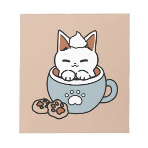 Adorable Cat in Mug Holiday Design - Cat & Cocoa Notepad