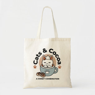 Adorable Cat in Mug Holiday Design - Cat & Cocoa Tote Bag