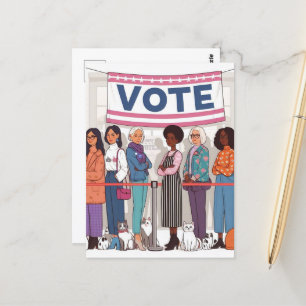 Adorable Cat Ladies Vote Postcard