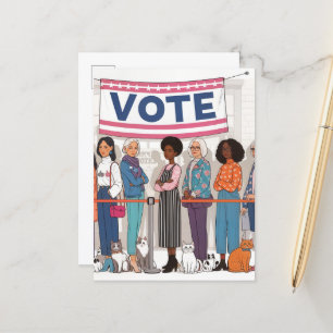 Adorable Cat Ladies Vote Postcard