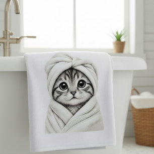 Adorable Cat Lover's Bath & Beach Towel
