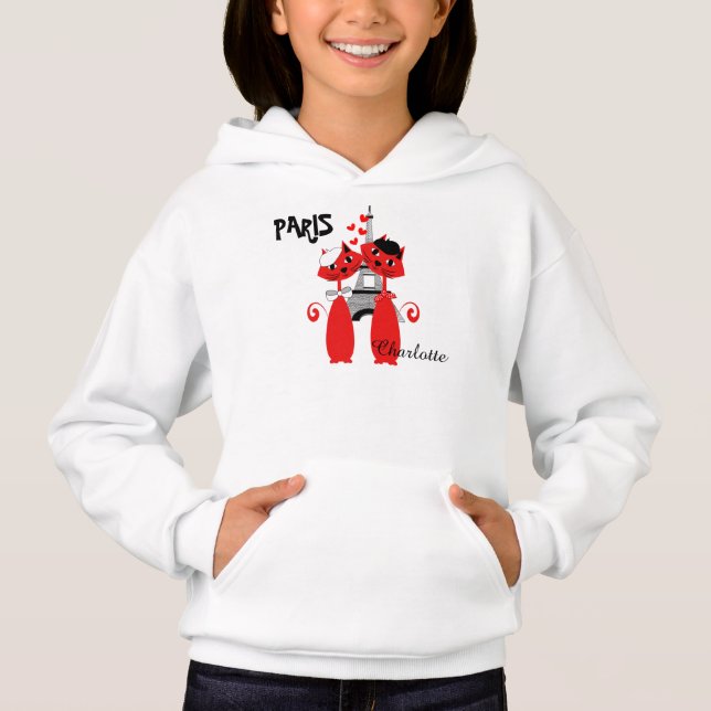 Adorable Cat Lovers In Paris Personalised Name (Front)