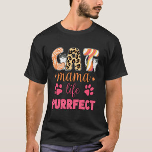 Adorable Cat Mama Life Cute Feline Pet Moms Kitty T-Shirt