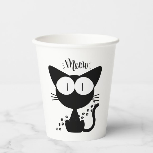 Adorable cat miaw lovers.  paper cups (Front)