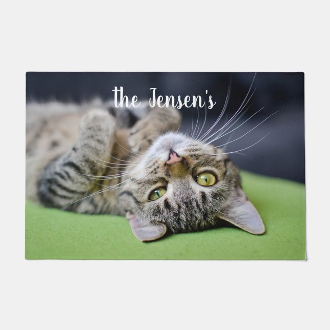 Adorable Cat Personalised Doormat (Front)