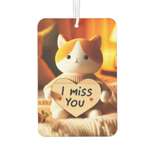 Adorable Cat Plush with Heartfelt Message Car Air Freshener