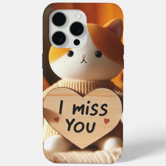 Adorable Cat Plush with Heartfelt Message Case-Mate iPhone Case (Back)