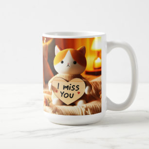 Adorable Cat Plush with Heartfelt Message Coffee Mug