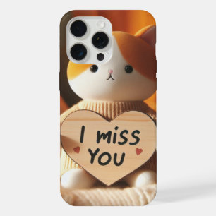 Adorable Cat Plush with Heartfelt Message iPhone 15 Pro Max Case