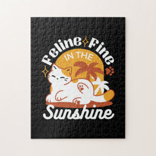 Adorable Cat Relaxing in the Sunshine – Summer Pet Jigsaw Puzzle