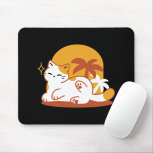 Adorable Cat Relaxing in the Sunshine – Summer Pet Mouse Pad