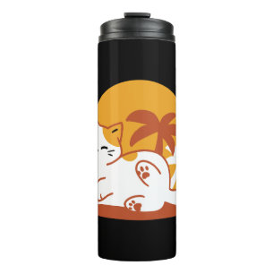 Adorable Cat Relaxing in the Sunshine – Summer Pet Thermal Tumbler