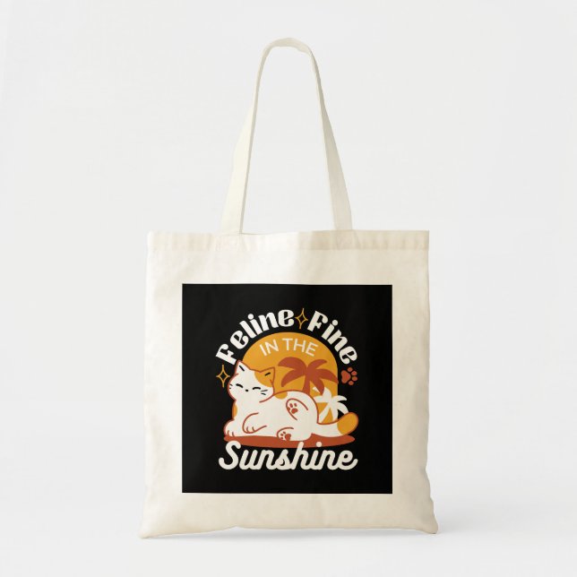 Adorable Cat Relaxing in the Sunshine – Summer Pet Tote Bag (Front)
