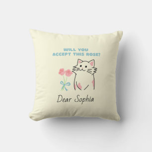 Adorable Cat&Rose Cushion