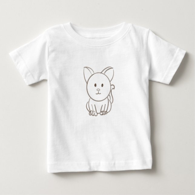 Adorable cat sketch baby T-Shirt (Front)