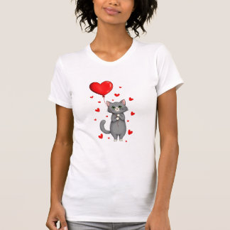 Adorable Cat Valentine's Gift Women's T-Shirt