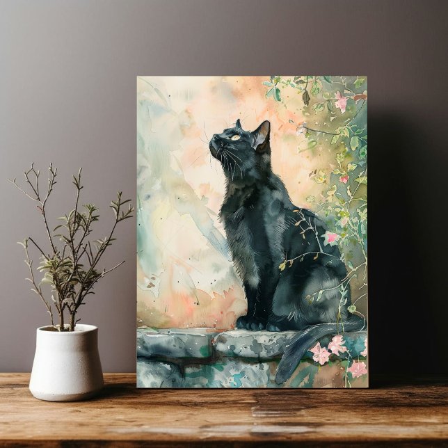 ADORABLE CAT WATERCOLOR ILLUSTRATION ACRYLIC SIGN (Creator Uploaded)