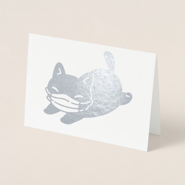 ADORABLE CAT WITH FACE MASK Foil Card (Front)