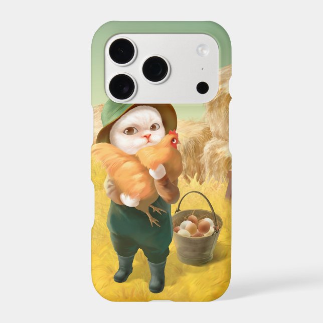 Adorable Cat with Hen on Farm (Back)