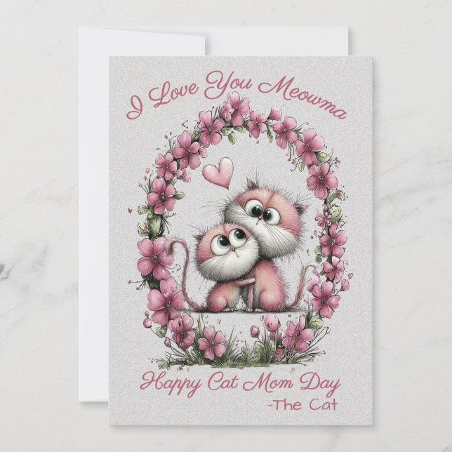 Adorable Cats Cat Mum Greeting Card (Front)