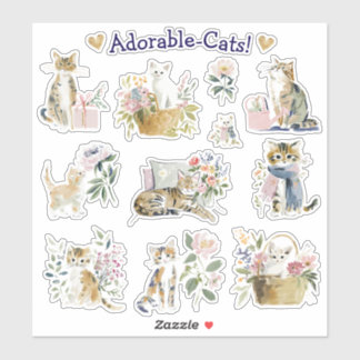 Adorable Cats! Custom-Cut Vinyl Sticker