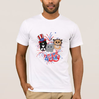 Adorable Cats Happy 4th of July T-Shirt