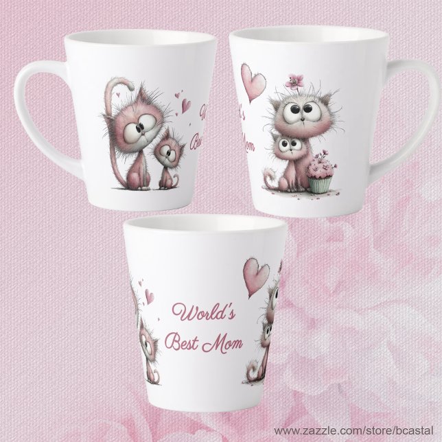 Adorable Cats Illustrations Latte Mug (Creator Uploaded)